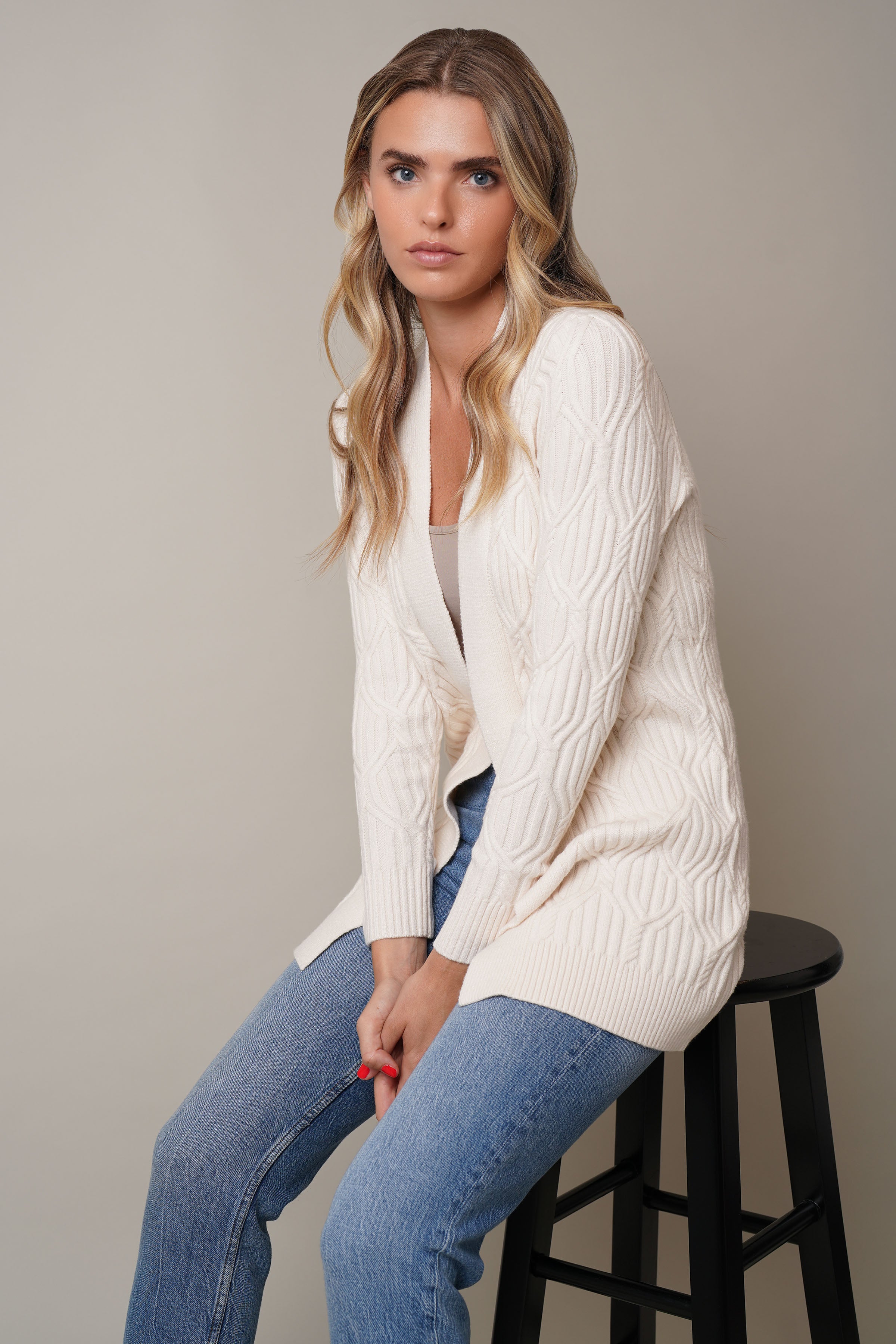 Cyrus Long Sleeve Cabled Cardigan