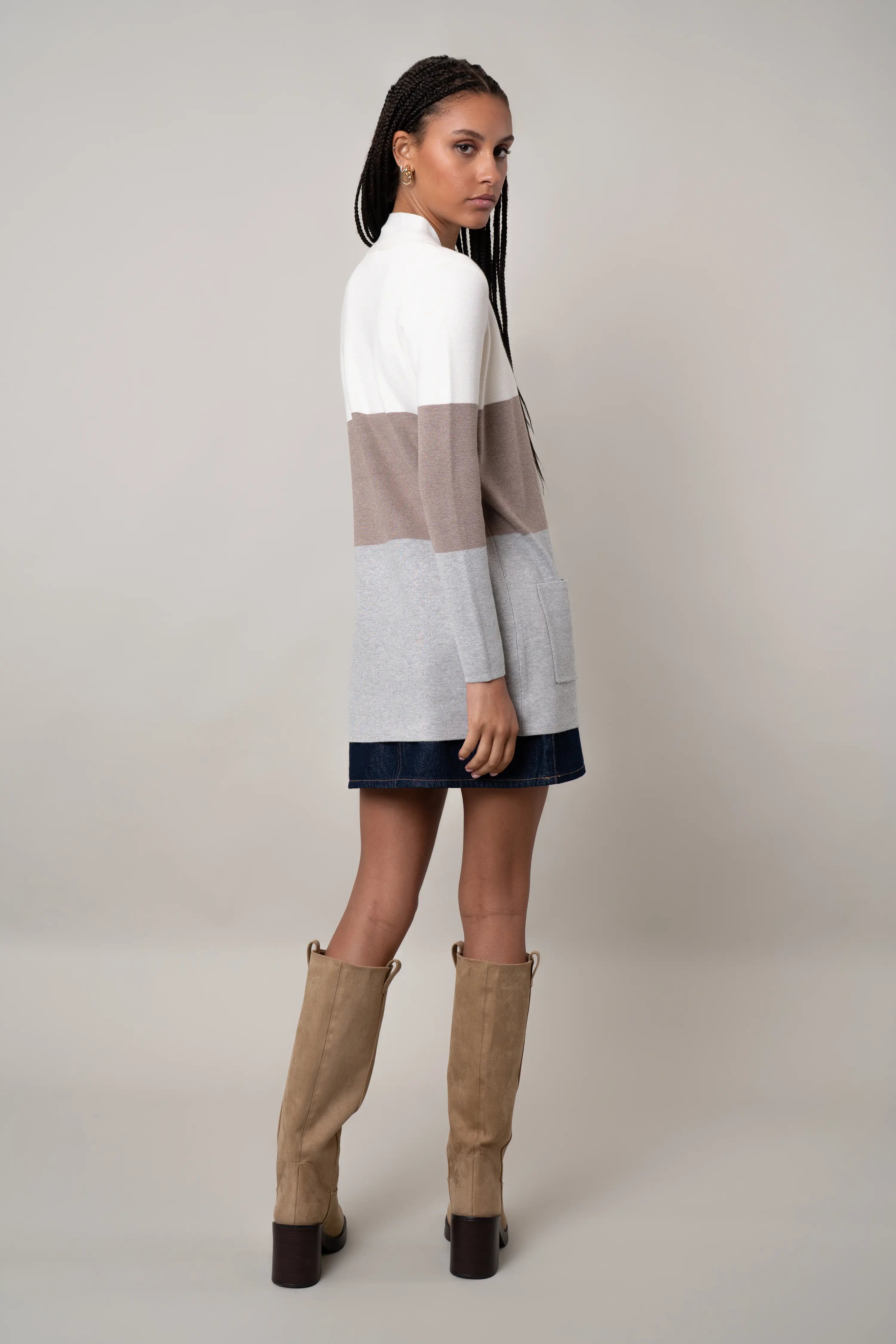 Cyrus - The Colorblock Open Cardigan