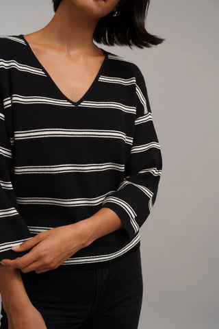 The Relaxed Stripe V-Neck Sweater