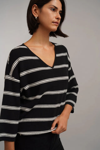 The Relaxed Stripe V-Neck Sweater
