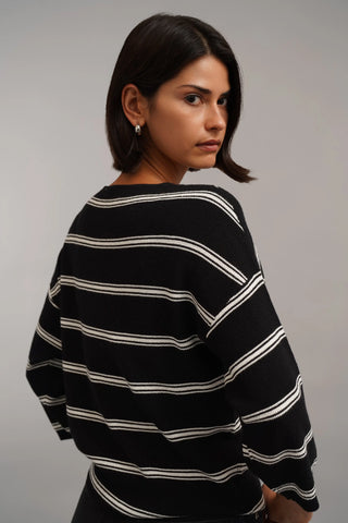 The Relaxed Stripe V-Neck Sweater