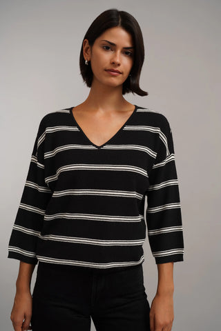 The Relaxed Stripe V-Neck Sweater