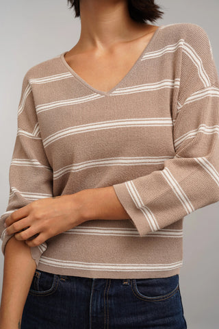 The Relaxed Stripe V-Neck Sweater