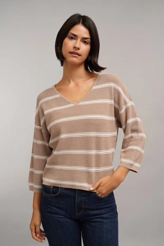 The Relaxed Stripe V-Neck Sweater