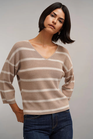 The Relaxed Stripe V-Neck Sweater