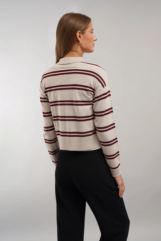 The Harbor Stripe Polo Sweater