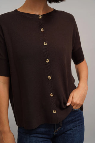 The Easy Button-Front Sweater Tee