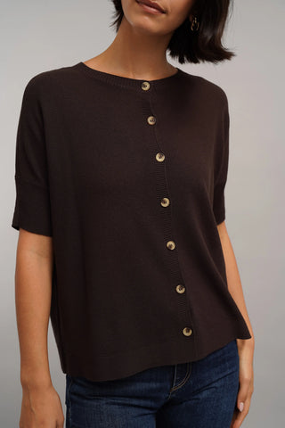 The Easy Button-Front Sweater Tee