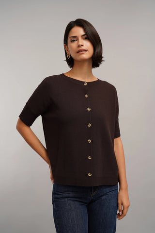 The Easy Button-Front Sweater Tee
