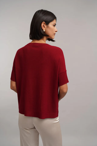 The Easy Button-Front Sweater Tee