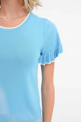 The Contrast Trim Ruffle Tee