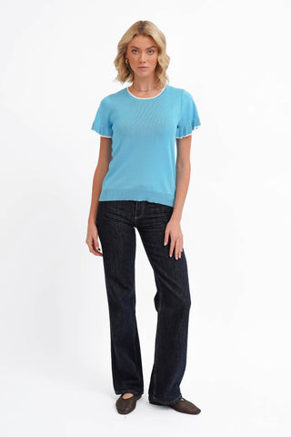 The Contrast Trim Ruffle Tee