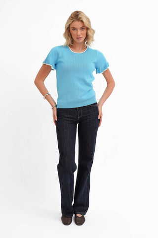 The Contrast Trim Ruffle Tee