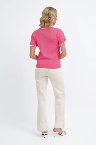The Contrast Trim Ruffle Tee