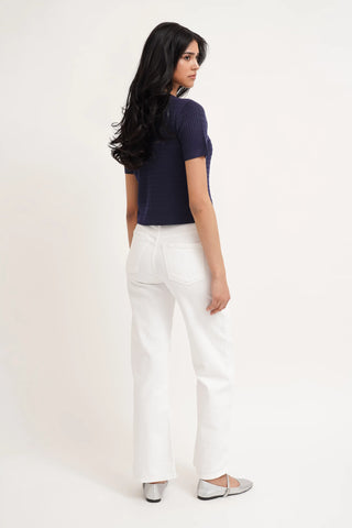 The Textured Knit Button Top