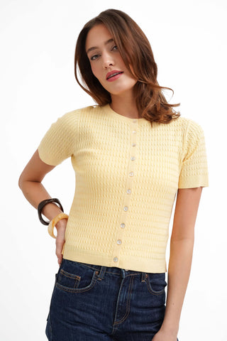 The Textured Knit Button Top