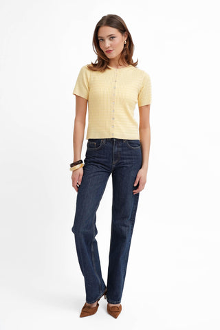 The Textured Knit Button Top