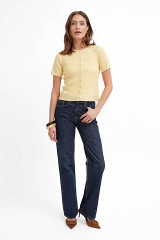 The Textured Knit Button Top