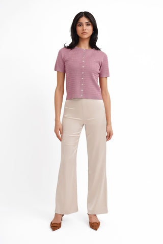 The Textured Knit Button Top