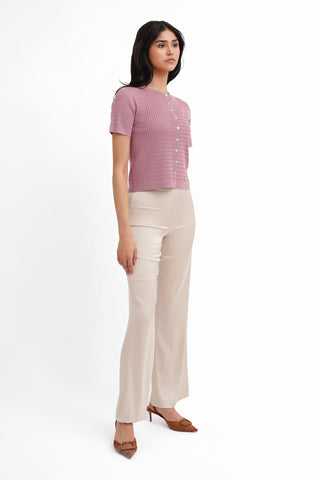 The Textured Knit Button Top