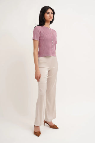 The Textured Knit Button Top