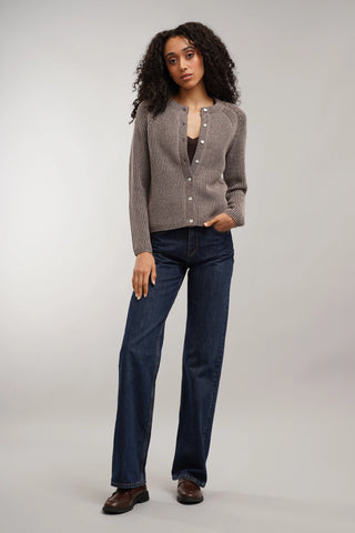 The Linear Stripe Button Cardigan