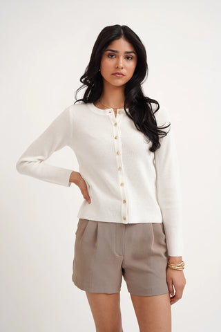 The Monochrome Button Cardigan