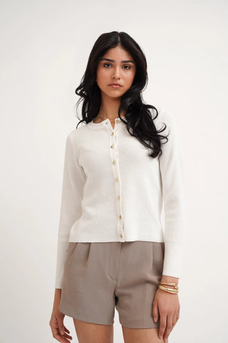 The Monochrome Button Cardigan