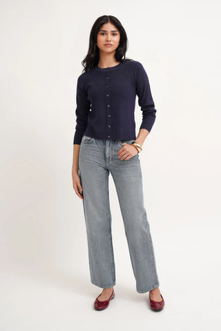 The Monochrome Button Cardigan