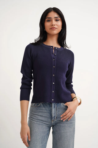 The Monochrome Button Cardigan