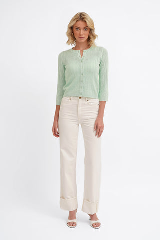 The Pointelle Button Cardigan
