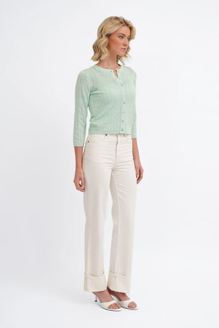 The Pointelle Button Cardigan