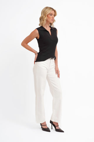 The Sleeveless Polo Knit