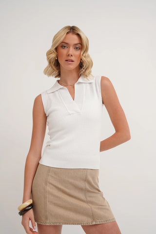 The Sleeveless Polo Knit