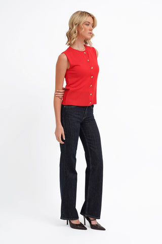 The Buttoned Knit Shell