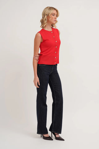 The Buttoned Knit Shell
