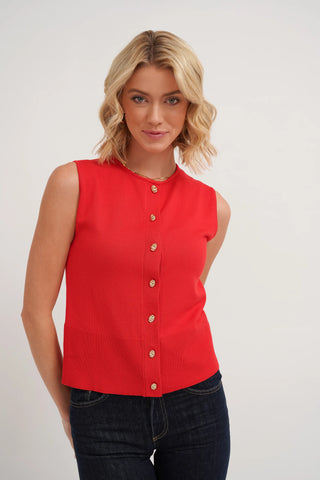 The Buttoned Knit Shell