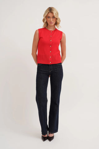 The Buttoned Knit Shell