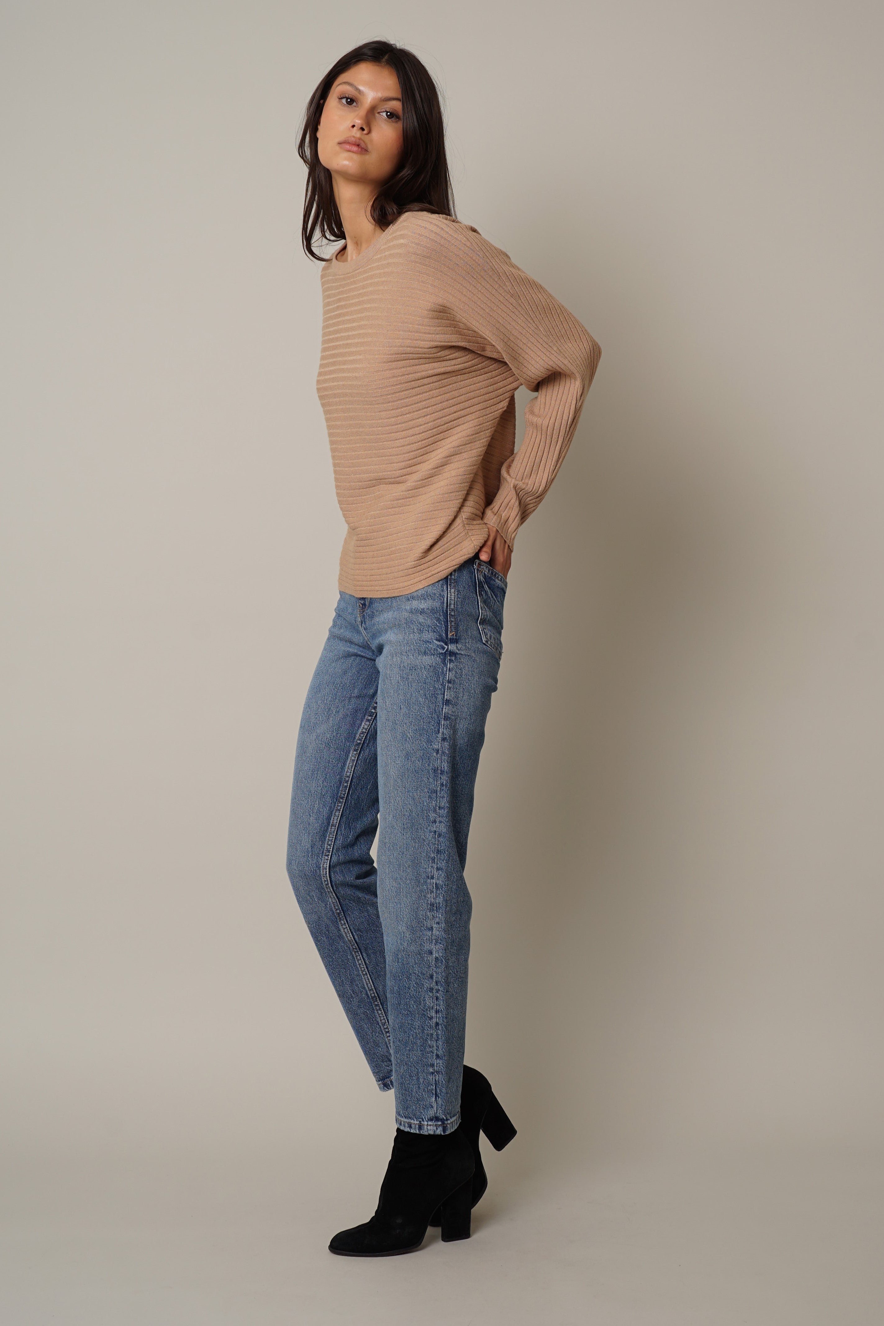 Ribbed sales dolman sweater