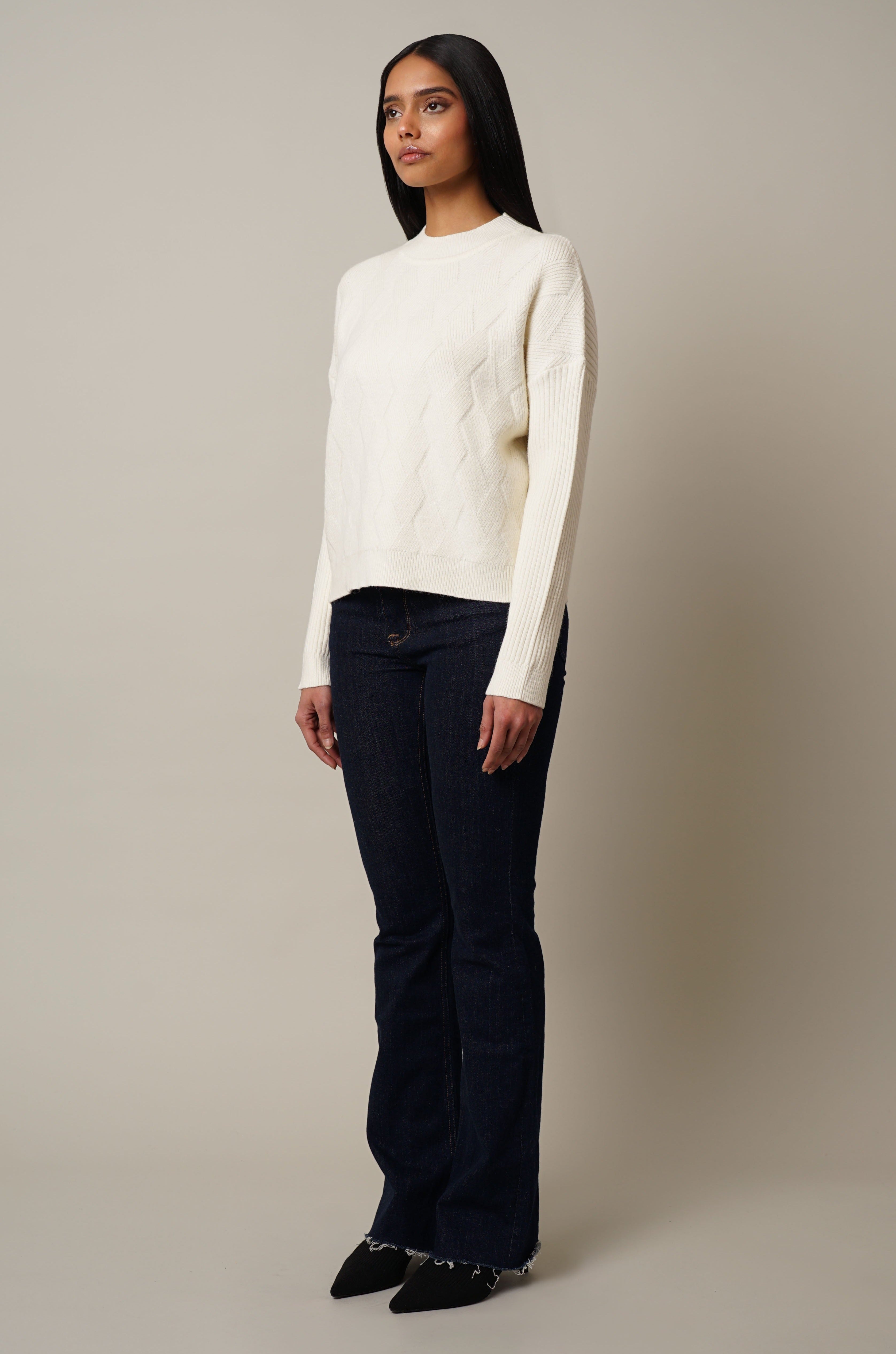 Cyrus - Mock Neck Cable Knit Pullover