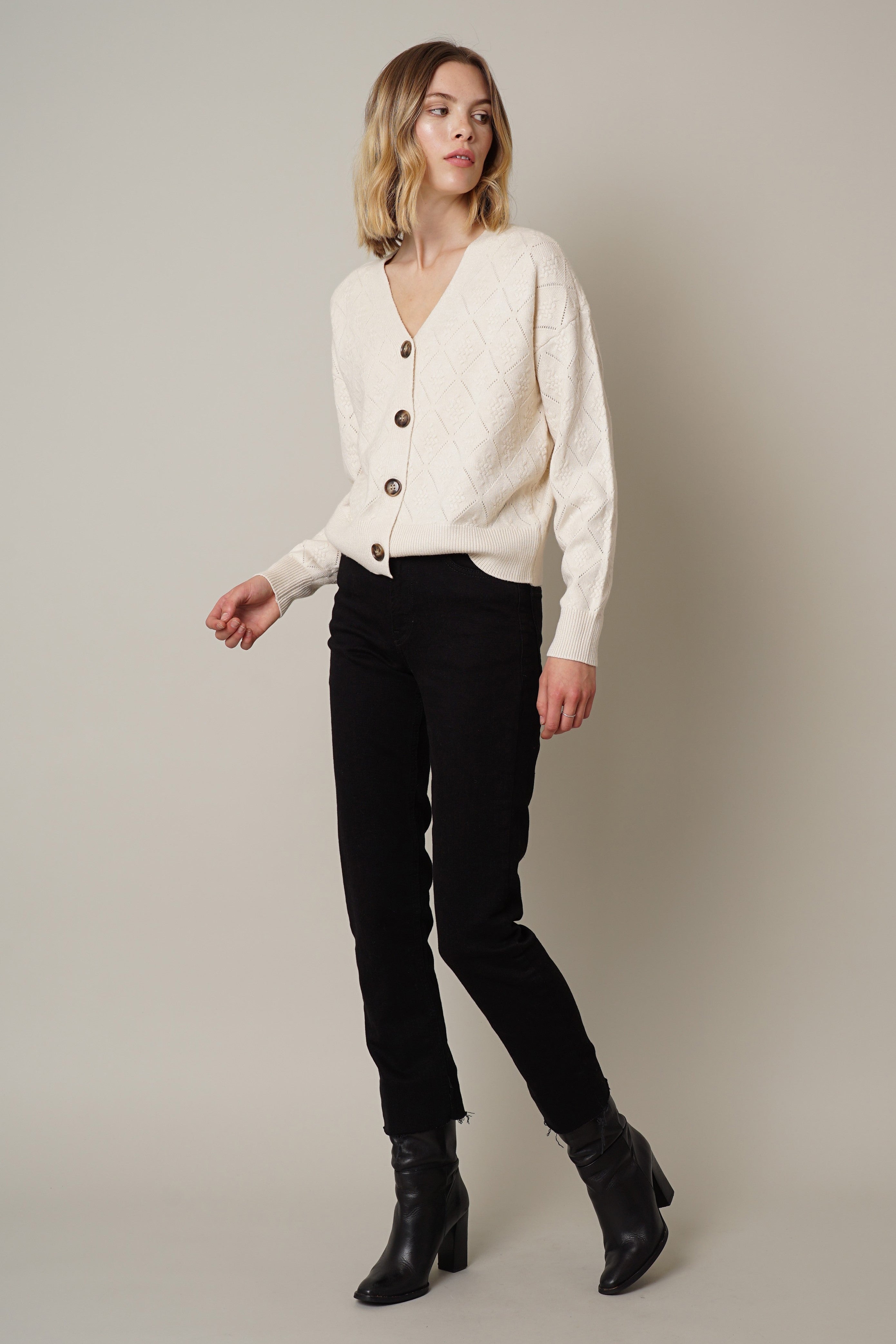 White button 2025 down sweater