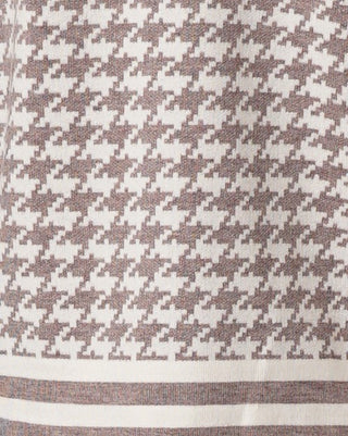 Close up of camel cream patterned fabric.