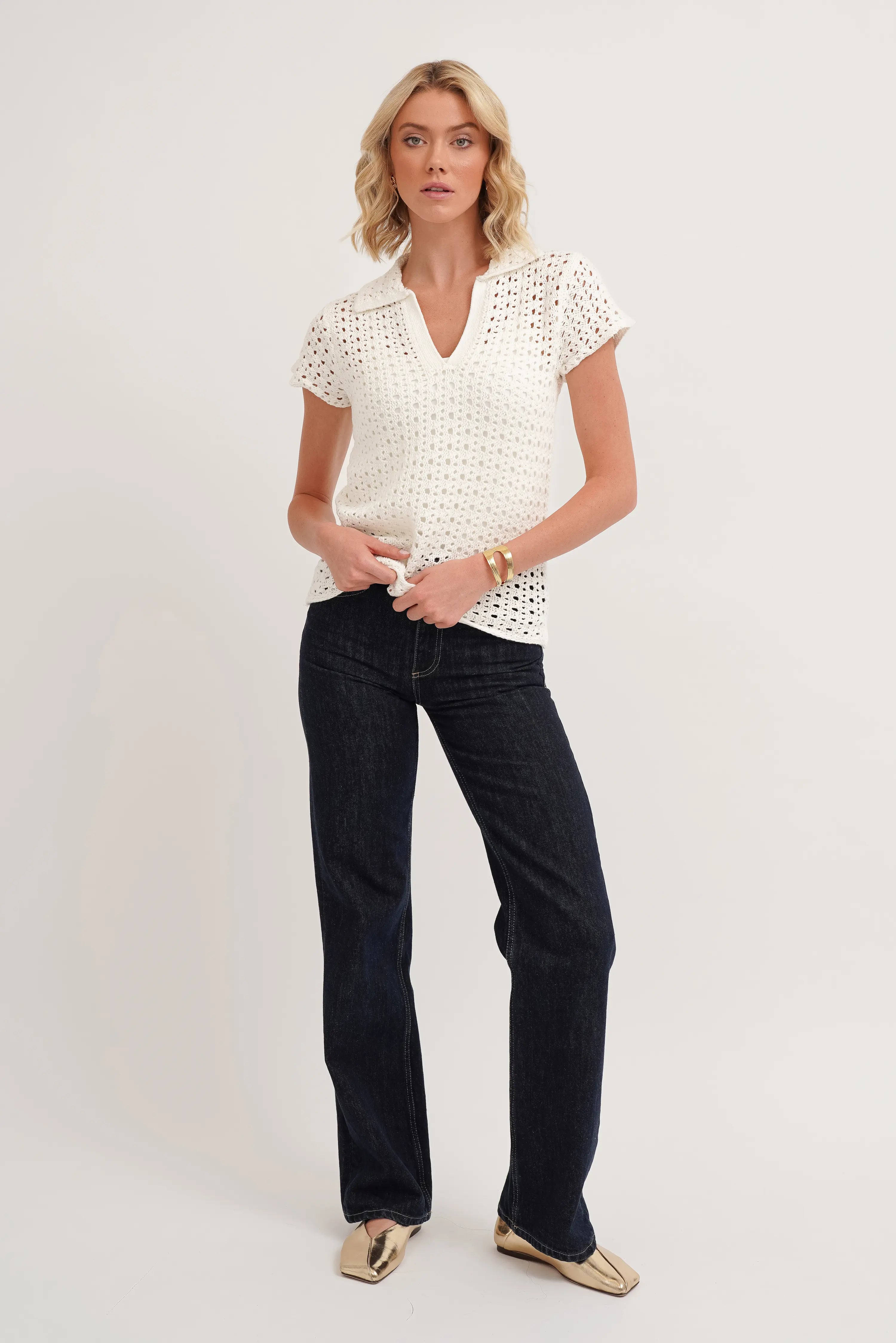 The Open Stitch Polo Knit
