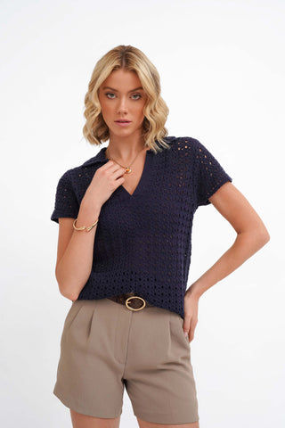 The Open Stitch Polo Knit