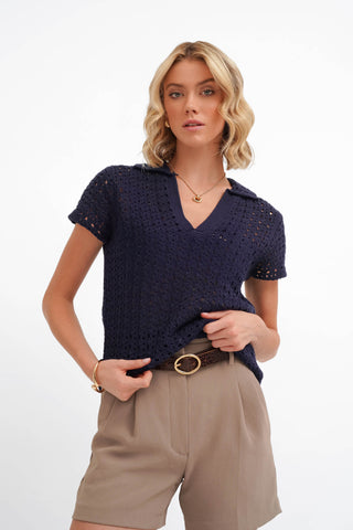 The Open Stitch Polo Knit