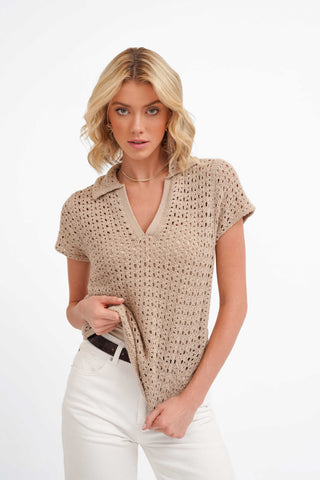 The Open Stitch Polo Knit