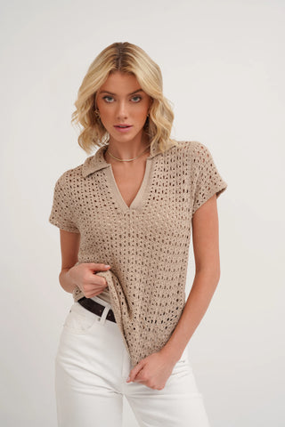 The Open Stitch Polo Knit