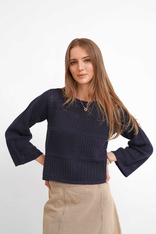The Patchwork Open Knit Pullover