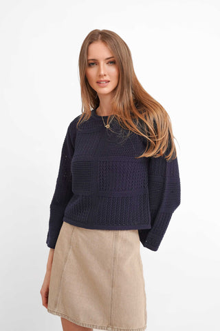 The Patchwork Open Knit Pullover
