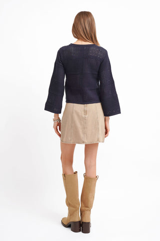 The Patchwork Open Knit Pullover